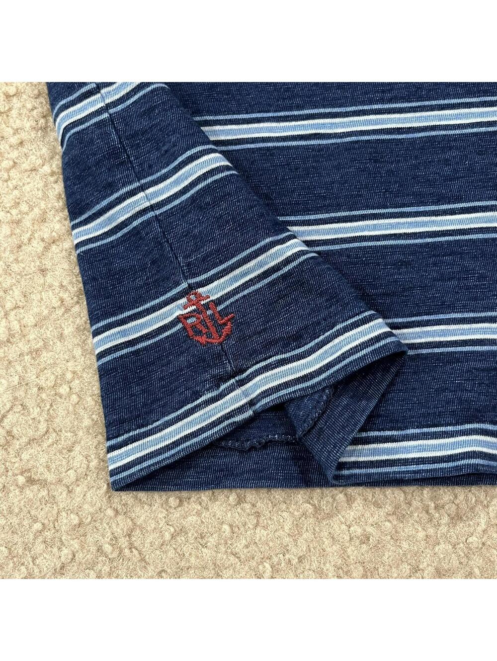 Polo Ralph Lauren Mens Blue Striped Pocket T Shirt Size XXL 2XL - Picture 3 of 6